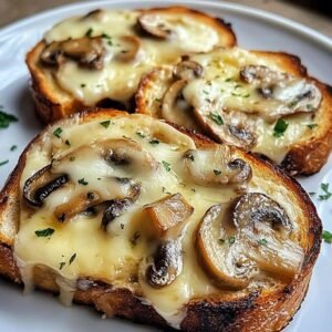 Mushroom Garlic Bread With Cheese